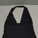 ForeFair Women Sexy Halter Deep V Neck Backless Crop Tank Top Open Back Sleeveless Slim Fit Y2k Summer Tops, XS