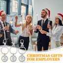 Sureio 50 Pcs Christmas Employee Coworkers Appreciation Gifts Inspirational Christmas Keychain Bulk Thank You Gift Keychains with Hook Clip for Coworkers Teacher Staff Team
