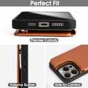 Arae Compatible for iPhone 15 Pro Max Case with Card Holder - Wallet Case with PU Leather Card Pockets Back Flip Cover for iPhone 15 Pro Max 6.7 inch - Litchi Brown