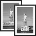ENJOYBASICS 13x19 Picture Frame, Display Poster 11x17 with Mat or 13 x 19 Without, Wall Gallery Photo Frames, Black, 2 Pack