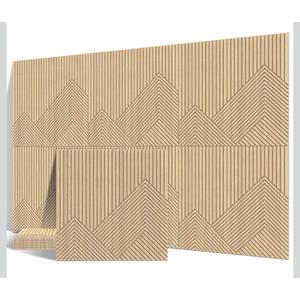 Acoustical Wall Panels, 6 PCS 23.6 X 23.6 Inches Art Acoustic Panels, Decorative Soundproof Wall Panels,Decorative Wood Grain Printing Sound Panels, Self-Adhesive Acoustic Wall Art,Timber Spiral