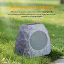 Solar Powered Rock Speakers Outdoor Waterproof (2 Pack) - Bluetooth 5.3 Wireless Landscape Speakers with Color Changing LED Lights, Multi-Speaker Interconnect Wireless Stereo for Garden, Patio, Yard