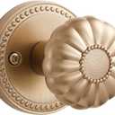 1 Pack Champagne Bronze Door Knobs Passage Door Knobs Interior Satin Brass Door Knob for Hall and Closet,Zinc Alloy