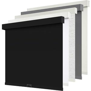 Cordless Blackout Roller Shades Blinds for Windows Free-Stop,Pull Down Room Darkening with Valance,Thermal Insulated Woven Fabric Window Door Blinds for Home,Office,Black 59" W x 72" L, Black