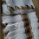 Hioasis 350pcs Pink and gold Plastic Plates - Pink Plastic Dinnerware Set Includes 50 Dinner Plates, 50 Dessert Dinnerware, 50 Cups, 50 Rolled Napkin Cutlery Perfect for Wedding & Mothers Day