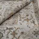 zesthome 8x10 Area Rugs - Stain Resistant Washable Rug for Living Room, Non-Slip Backing Large Area Rug with Ultra-Thin Low Pile for Bedroom, Vintage Home Decor (Orange/Beige)