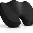 EPSCY Memory Foam U-Shaped Cushion for Coccyx, Hemorrhoid, Sciatica & Tailbone Pain Relief - Pressure Reducing Seat Cushion with Removable Cover - Postpartum Pillow for Office Chair, Wheelchair, Black