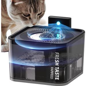 Wireless Cat Water Fountain, 106oz/3L Battery Operated Pet Water Fountain Cordless for Cats Indoor, Automatic Cat Drinking Dispenser with Motion Sensor, Leak-Proof Silicone Pad Included Black