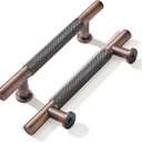 khtumeware 10 Pack 5 Inch(128mm) Drawer Handles Knurled Brushed Antique Copper Cabinet Pulls Kitchen Hardware (5 Inch Center to Center)