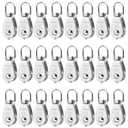 24 Pack M15 Single Pulley Block, 304 Stainless Steel Wire Rope Cable Pulley, Heavy Duty Swivel Pulley Wheel Hanging Wire Towing Wheel for Lifting, Pulleys for Rope