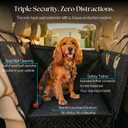 Dog Car Seat Cover with Hard Bottom Back Seat Extender for Dogs Up to 35 lbs, Waterproof Non-Slip Hammock, Rigid Reinforced Base with Triple Security System, Storage Pockets, fits Cars SUVs Trucks