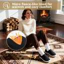 STQ Women's Slippers Indoor with Slip on Cozy House Shoes Non Slip Warm Loafers (Black)