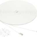 Amazon Basics RJ45 Cat 7 Ethernet Patch Cable, Flat, 600MHz, Snagless, Includes 25 Nails for Printer, 100 Foot, White