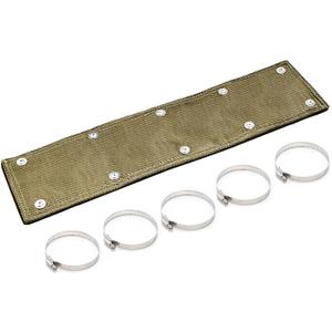 Titanium Pipe Shield with Gloves, 6" x 24" Exhaust Heat Shield, Two-Layer Material Design Heat Protection up to 1350F, Protects Heat Sensitive Components, Hoses, Lines, and Electrical Wiring