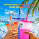 19pcs 24oz Color Changing Cups with Lids and Straws, Color Changing Tumbler, Reusable Cups with Lids in Multicolors Perfect for Cold Drinks, Cold Coffee, Smoothie etc