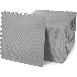 Elevon Puzzle Exercise Gym Flooring Mat, 1/2" Thick EVA Interlocking Foam 36 Tiles Workout Mat for Home Gym, 144 Sq Ft, Graphite