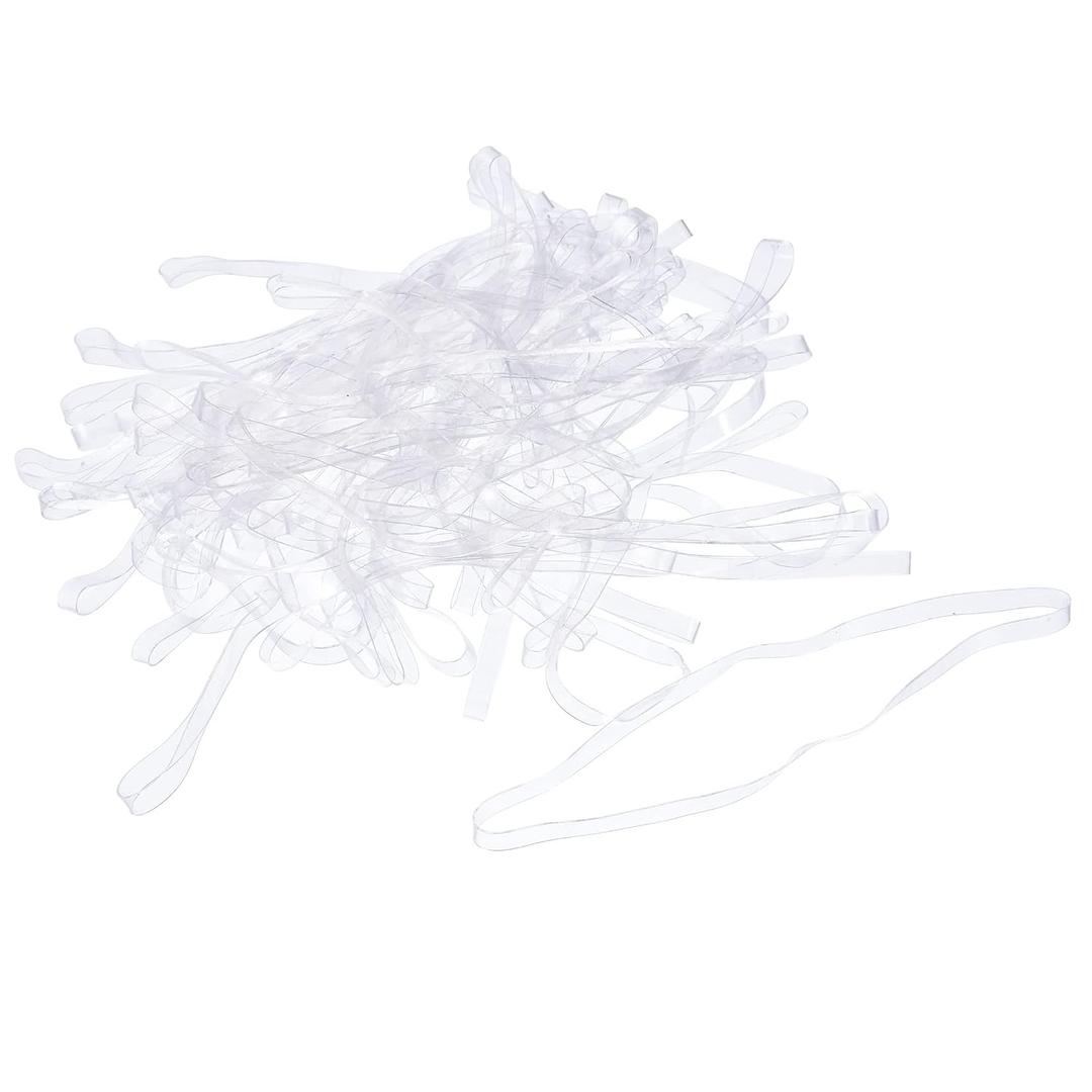 MECCANIXITY TPU Rubber Band Stretchable Rubber Elastic Band Transparent 3.8inch Dia for Home Office, Pack of 124