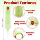 Redriver 12pcs Christmas Tree Picks Topper Decoration, 17'' Curly Christmas Tree Filler Branches, Funny Xmas Elf Tree Ornaments Decor for Holiday Wreaths Vases DIY Crafts