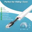 78" Cord Hider Wall, Self Adhesive Silicone Cord Covers for Wires On Wall, Cord Hider for Wall Mount TV, Flexible Cable Cover Raceway Kit for 1 Wire, White (0.59" W x 0.39" H)
