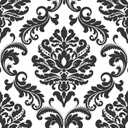 NuWallpaper Ariel Black and White Damask Peel and Stick Wallpaper, Removable Wallpaper, 20.5 in x 18 ft