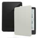 HOICHOE Case for All-New 7" Kindle Paperwhite 12th Gen 2024&Kindle Colorsoft Signature Edition,PU Leather Cover and Transparent Hard Back Shell,with Auto Sleep/Wake,Creamy White