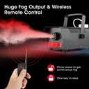 Fog Machine - Smoke Machine with 12 Colorful LED Lights Effect, 2000CFM Smoke Machine Fog Halloween with Wired and Wireless Remote Control, Ideal for Outdoor, Wedding, Parties, and DJ Stage