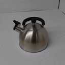 Primula Stewart Whistling Stovetop Tea Kettle Food Grade Stainless Steel, Hot Water Fast to Boil, Cool Touch Folding, 1.5-Quart, Brushed with Black Handle
