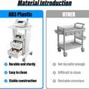 Medical Trolley Cart Mobile with Drawers, Hospital Ultrasound Cart with 4 Silent Swivel Wheels, Portable Medical Trolley Carts, 225 LBS Load, for Beauty, Salon, Clinic and Lab (White, Double Drawer)