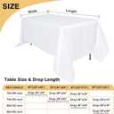 6 Pack 70x120-Inch Rect White Tablecloths-Reusable Polyester Table Covers  Protect from Spills (Not Waterproof)  for Weddings, Banquets, Parties  Ships Folded, Wrinkles Likely, Steam Before Use