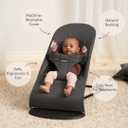 BabyBjrn Bouncer Balance Soft, Dark Gray, Woven/Jersey, Tri-Fabric | 2-in-1 Adjustable Baby Bouncer Seat and Toddler Chair, Newborn to Toddler (8-29 lbs), 4 Positions, Lightweight & Portable