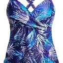 Tankini Swim Tops for Women - V Neck Bathing Suit Top No Bottom Swimsuit Tops 2025 (S)
