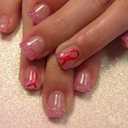 Pink French Tip Fake Nails - 24 Pcs, Short Square Shape, Pink Ribbon Designs, Glitter, Full Cover, Glossy Finish, Glue On, Acrylic Nails for Women & Girls (s29)