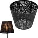 Metal Lamp Shade, Forest Tree Shaped E27 Clip On Small Lampshade for Table Lamp Bedroom Bedside Decor (Black)