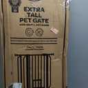 Carlson 36" Extra Tall Walk Through Dog Gate for Doorways & Bottom of Stairs, Metal Pet Gate with Small Pet Door, Expands 29.536.5, White