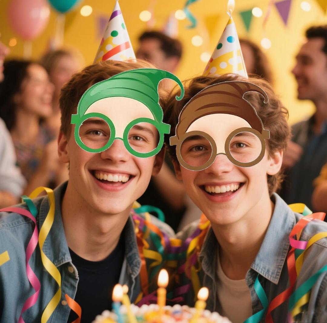 UUT Birthday Photo Prop Party Favor Packs-Snow White Paper Masks Glasses 9Pcs Set, for Princess, Evil Queen & 7 Dwarfs Paper Costume Gift, Halloween, Fairy Tale Cosplay, Funny Cartoon Theme; BX9