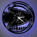 Rugby Vinyl Wall Clock, Black, 11.8-inch Diameter, Battery Operated, Vintage Style Design with Silhouette Art, 11.81 X 11.81 Inches