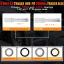2 Sets 2000Lbs Trailer Hub Kit 5 Bolt 4.5",5 Lug Trailer Wheel Hub Fit 1" and 1-1/16" Trailer Straight Spindles,54.5 Trailer Axle Kit,Boat Trailer Hubs 5 Lug(only for Straight Spindle)