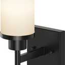 AONEON Wall Light Fixtures Matte Black Bathroom Vanity Lights Over Mirror with White Frosted Glass, Wall Lamps for Hallway Washroom Porch Entrance T001MB-L1