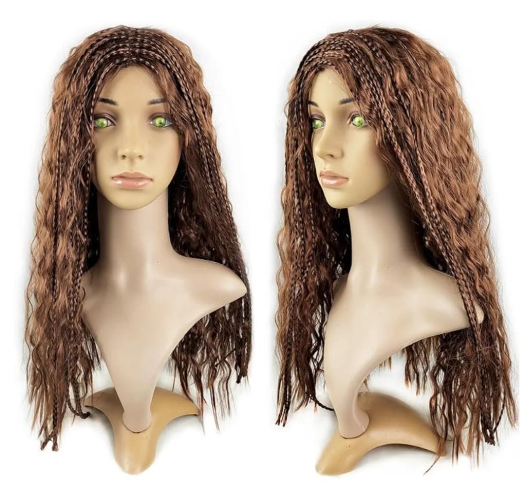 mdgfge Halloween Brown Mermaid Dreadlock Wig Long Wavy Curly Heat Resistant Wig Natural Synthetic Hair Little Mermaid Cosplay Wigs for Women Halloween Masquerade Party Supplies (26 inches)