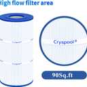 Cryspool 08046 Filter Compatible with Hayward C900, CX900RE, C-900, PA90, Posi-Clear PXC-95, C-8409, Ultral-B6, PP-B6, FC-1292, 90 Sq. Ft Pool Filter Cartridge, 1 Pack