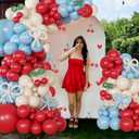 CROSSFINGERS Cherry Red and Blue Balloon Garland Arch Kit,150pcs Bow Light Mist Blue Red White Balloons Arch Kit for Cherry Birthday Baby Shower Wedding Galentine's Bridal Shower Party Decorations