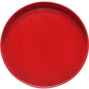 Round Solid Wood Serving Tray, Non-Slip Tea Coffee Snack Plate Food Meals Serving Tray with Raised Edges for Home Kitchen Restaurant(10.6inch,Red)