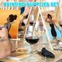 intonly 12Sets Sip and Paint Kit for Adults Girls Night, Pre Drawn Canvas to Paint for Adults, Pre Stretch Painting Kits for Adults (Whole Set)
