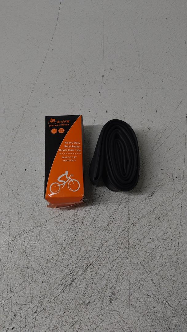 YUNSCM 24" Heavy Duty Fat Bike Tire Tube 24x2.5/3.0 AV32mm Schrader Valve Butyl Rubber Inner Tube Compatible with 24 x 2.5 24x2.6 24x2.8 24x3.0 Mountain, Electric Bicycle Fat Bike Tires Tube