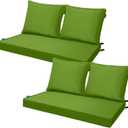 Outdoor Loveseat Cushion Set 44''x24'', Outdoor Cushions for Patio Furniture with Fastness Cover, Water Repellent Outdoor Seat Cushion and Couch Back Cushions for Bench, Swing (Grass Green, 2 Sets)