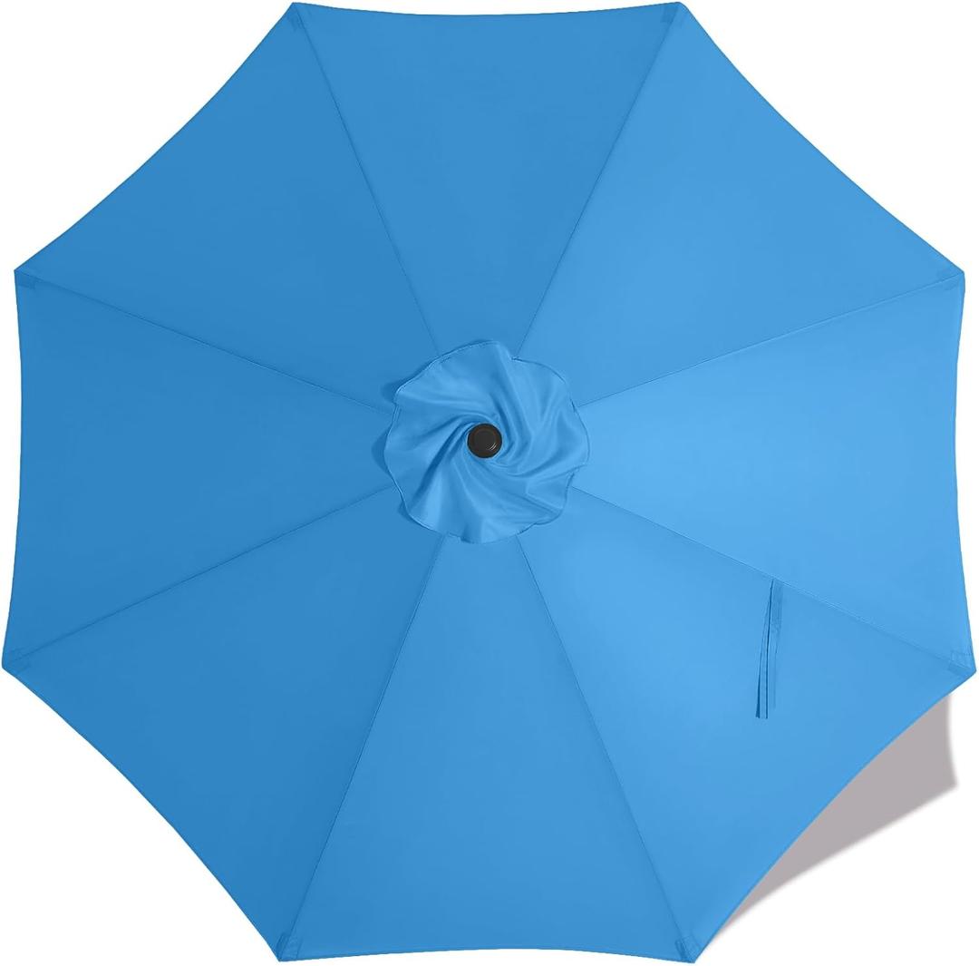 MASTERCANOPY Patio Umbrella 9 ft Replacement Canopy for 8 Ribs, Canopy Only, Blue