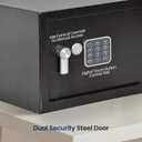 SereneLife Electronic Safe Box | Heavy Duty 13.8 x 9.8 Lockbox | Digital Keypad Code & 2 Key access | Small Money Safe for Home & Office | Secure Cash, Jewelry, Valuables | Wall & Floor Mountable