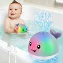 Gigilli Baby Bath Toys, Light Up Whale Sprinkler Bath Toys for Kids Ages 1-3, Pool Water Table Toy Bathtub Fountain Toy for Toddler 6-12 Months, Birthday 1 Year Old Boys Girls Gifts