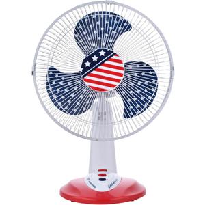 USA 250th Anniversary Celebration Fan, Hot Rod Design, 12 Oscillating Table Fan, 3 Speeds, 80 Wide Angle Oscillation, 35 Tilt Angle, Quiet Operation, ETL, Small