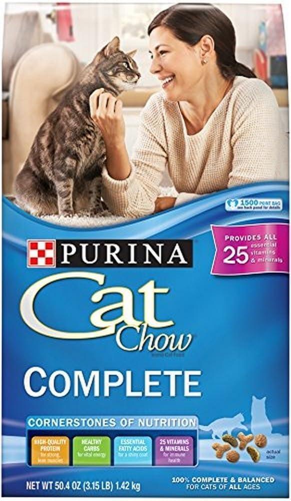 Purina Cat Chow Complete High Protein Dry Cat Food, Chicken, (4) 3.15 lb
, 3.15 LB (EXP 04/07/27)
